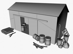 low poly warehouse 3D Model
