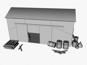 low poly warehouse 3D Model