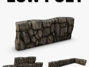 low poly rock wall 3D Модель
