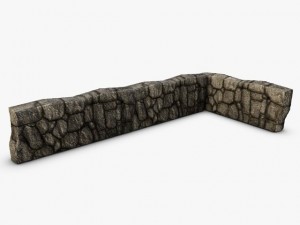 low poly rock wall 3D Модель