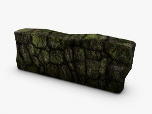 low poly mossy wall 3D Model