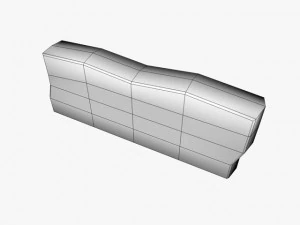 dinding poli rendah berlumut Model 3D