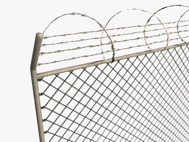 low poly razor wire fence 3D Model .c4d .max .obj .3ds .fbx .stl .blend
