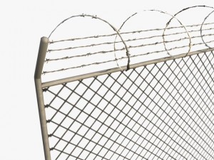 low poly razor wire fence Model 3D
