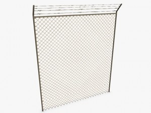 low poly razor wire fence Model 3D