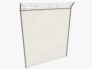 low poly razor wire fence 3D Model