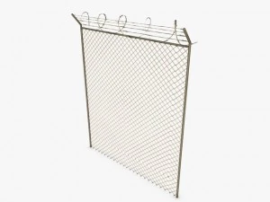 low poly razor wire fence 3D Model