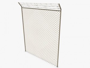 low poly razor wire fence Model 3D