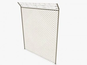 low poly razor wire fence 3D Model