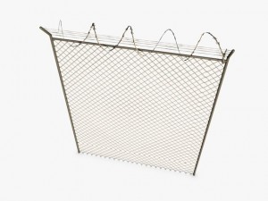 low poly razor wire fence Model 3D
