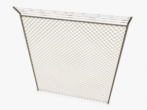 low poly razor wire fence Model 3D