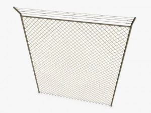 low poly razor wire fence 3D Model