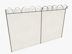 low poly razor wire fence Model 3D