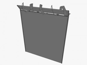 low poly razor wire fence 3D Model