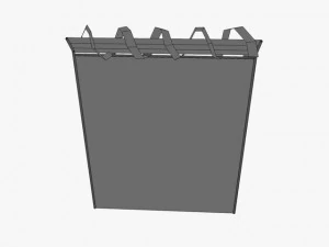 low poly razor wire fence 3D Model