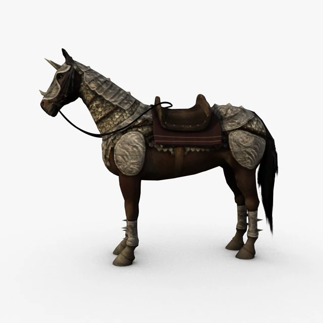 horse with armor 3D Model .c4d .max .obj .3ds .fbx .stl .blend 