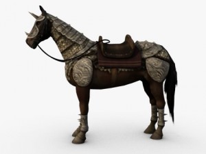horse with armor Model 3D