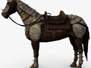 horse with armor Model 3D
