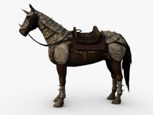 horse with armor Model 3D
