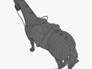 horse with armor Model 3D