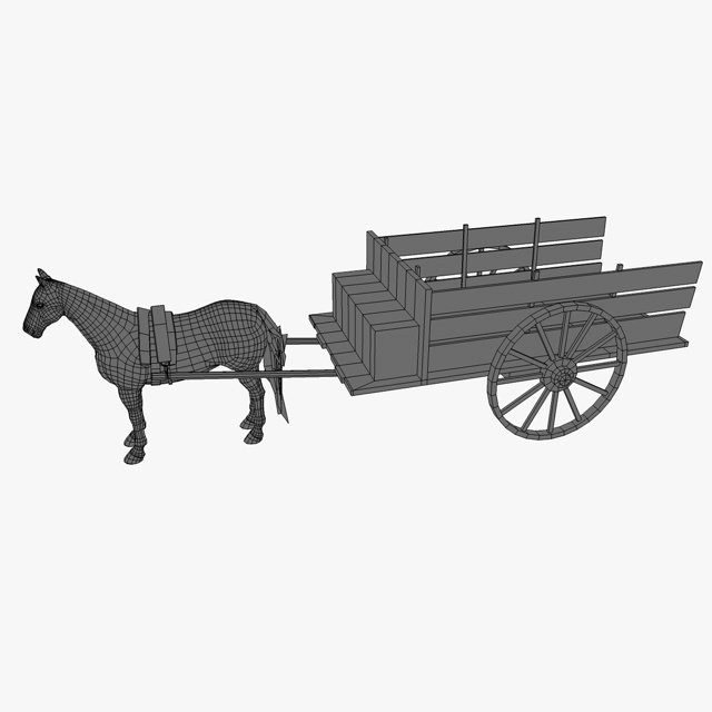 Как нарисовать повозку с лошадью