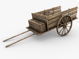 low poly old cart Modello 3D