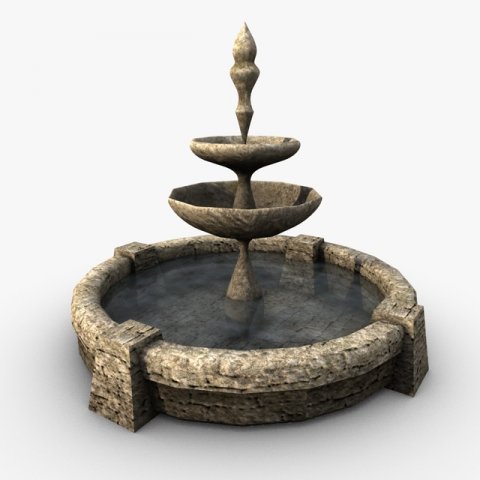 stone fountain 3D Model .c4d .max .obj .3ds .fbx .stl .blend 