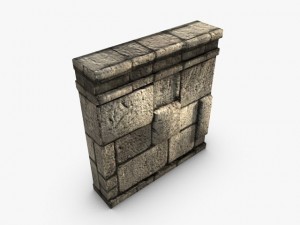 low poly stone wall module 3D Model