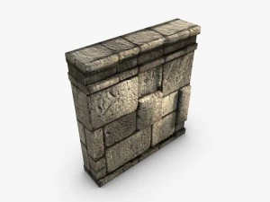low poly stone wall module 3D Model