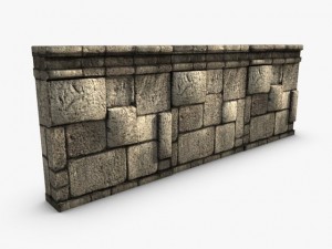 low poly stone wall module 3D Model