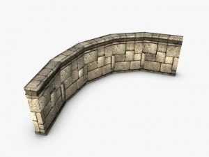 low poly stone wall module 3D Model