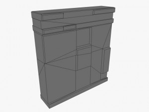 low poly stone wall module 3D Model