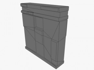low poly stone wall module 3D Model