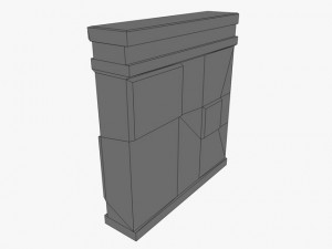 low poly stone wall module 3D Model
