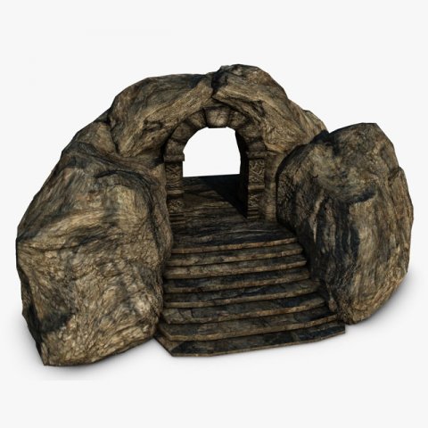 ancient rock entrance 3D Model .c4d .max .obj .3ds .fbx .stl .blend 