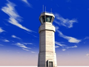low poly airbase tower control Model 3D
