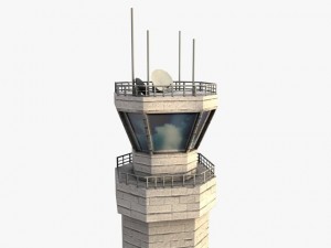 low poly airbase tower control Modelo 3D