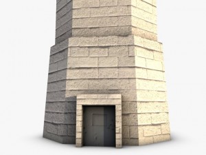 low poly airbase tower control Modelo 3D