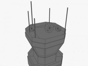 low poly airbase tower control Modelo 3D