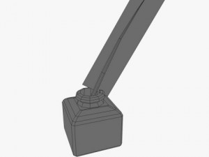 quill pen and black ink bottle 3D Модель