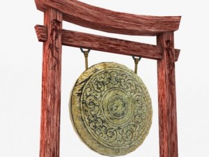 ancient asian gong Model 3D