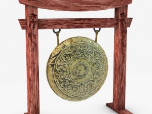 ancient asian gong Modello 3D