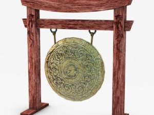 ancient asian gong Modello 3D