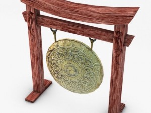ancient asian gong Modello 3D