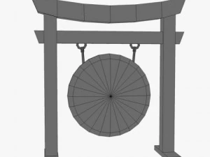ancient asian gong 3D Model