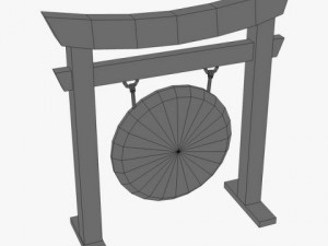 ancient asian gong Modello 3D
