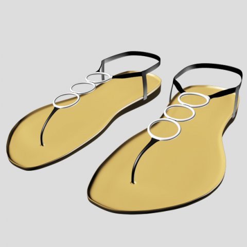 thong flat sandals 01 Model 3D .c4d .max .obj .3ds .fbx .stl .blend 