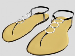 thong flat sandals 01 Modelo 3D