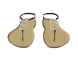thong flat sandals 01 Model 3D