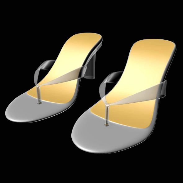 Thong heel sandals 01 3D Model .c4d .max .obj .3ds .fbx .stl .blend